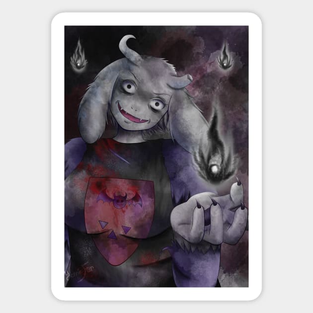 QuatreHorror Toriel Sticker by Yennie Fer (FaithWalkers)